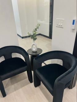 Modern Black Velvet Accent Chairs – Set of 2