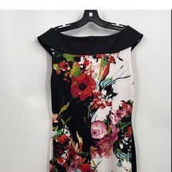 Floral Dress Off The Shoulder Black Trim
