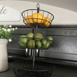 3 tier metal fruit basket / home decor