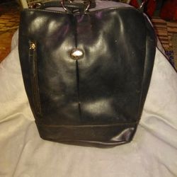 Real Black Leather Connections Backpack/Purse