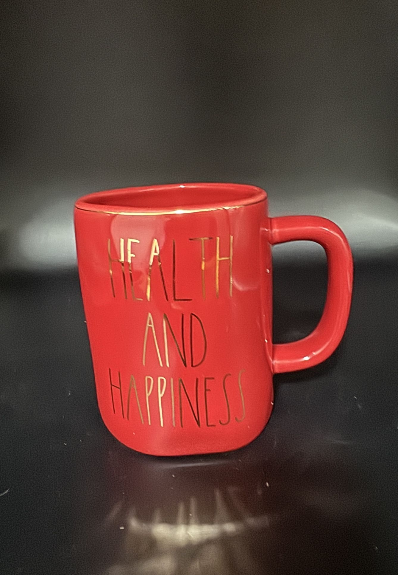 Rae Dunn Health and Happiness Chinese New Year Red And Gold Coffee Mug