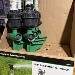 Rain Bird 3200 sq. ft. 32SA Gear Drive Rotor Sprinkler on a Spike w/Rain Curtain Technology, 40-360° Pattern, Adjustable 19-32 ft.