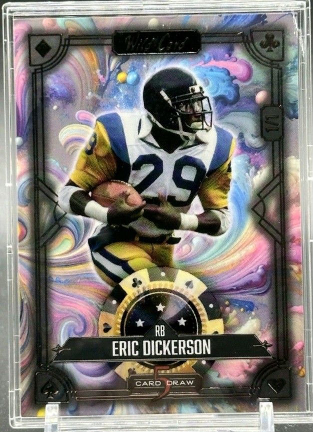 Real Nice Rare 2024 Wild Card 5 Card Draw Eric Dickerson Spring Edition 1/1... Mint.!!!