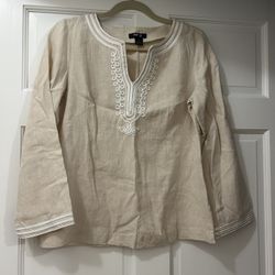 Style & Co women's blouse, beige tunic  