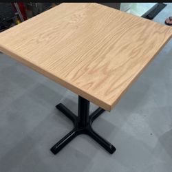 Wood Table Metal Base 