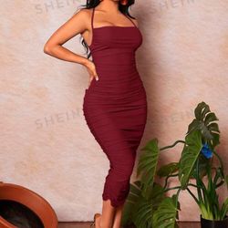 Dark red dress