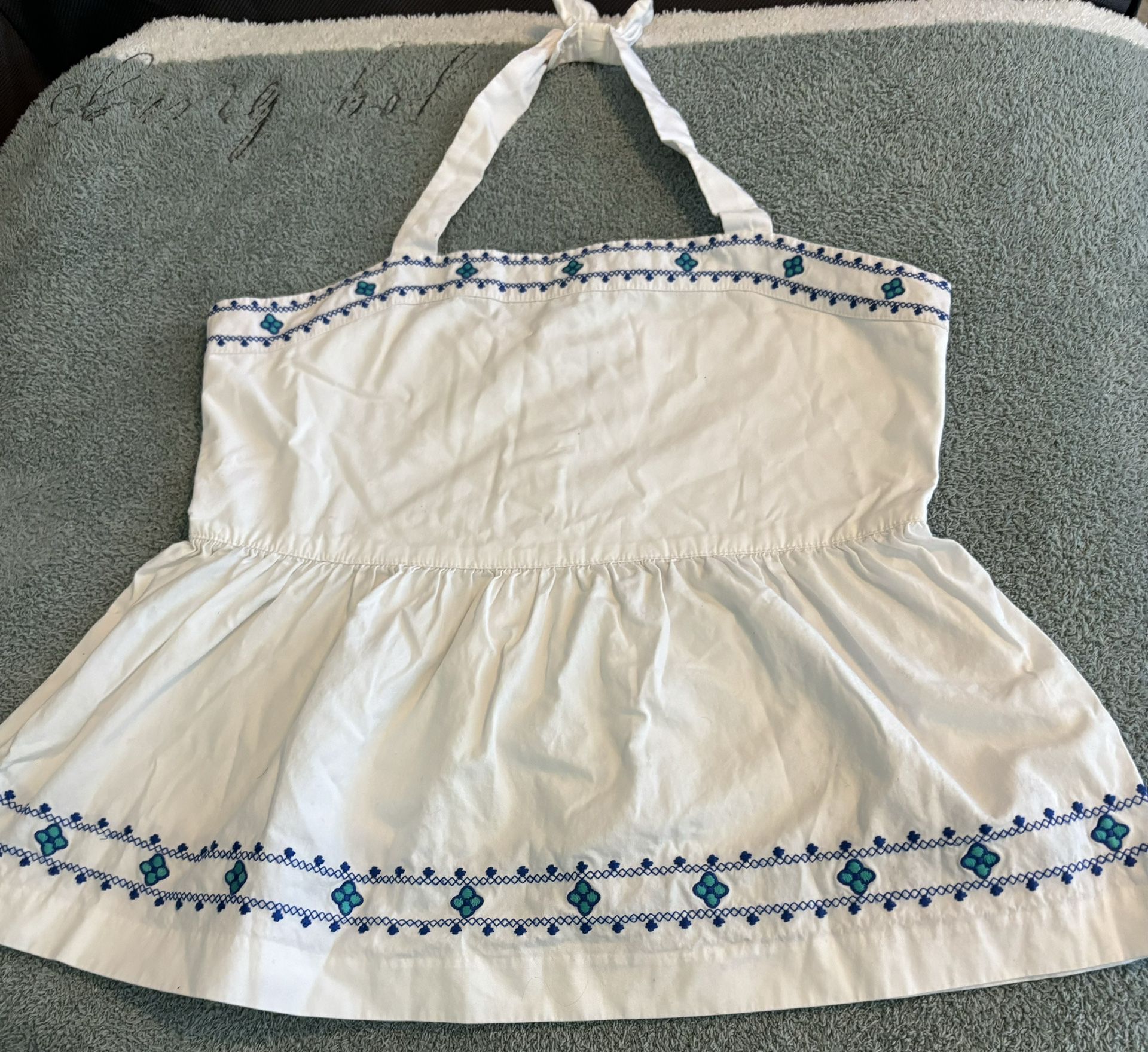 Janie and Jack Halter Floral White Top. Size 12