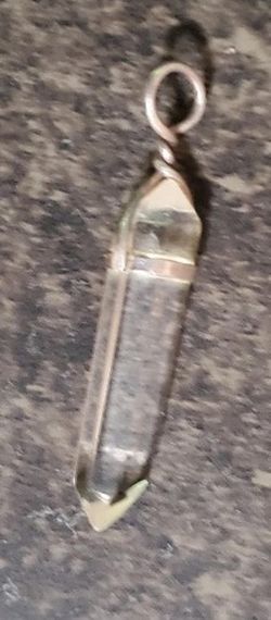 Clear Crystal Quartz Sterling Silver For Necklace Pendant Pendulum Etc Gemstone