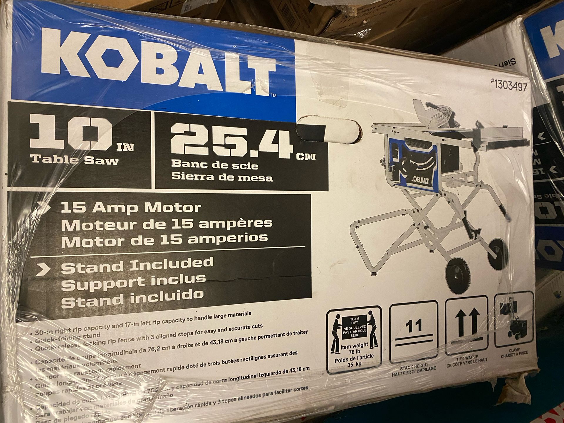 NEW Kobalt 10in 15Amp Table Saw