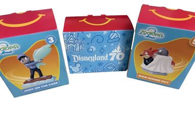 Lot 3 McDonald's Happy Meal Toys Disney 70th Anniversary Zootopia 2 NEW