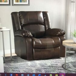 Jeff Faux Leather Manual Recliner