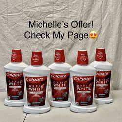 Colgate Optic Whute Mouthwash 16.9 Oz Icy Fresh Mint Set