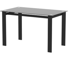 Assembled New Rectangular Tempered Glass Dining Table for 4, Tempered Glass Kitchen Table with Metal Leg