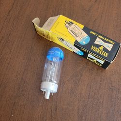 Sylvania TRU-FOCUS Projection Lamp New In Box 500 Watt Bulb Blue top. 
New, in original box. Vintage. Weight  2oz plus shipping materials.