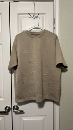 Tan Embossed Monogram Oversized T-Shirt