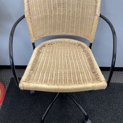 Wicker Rolling Office Chair