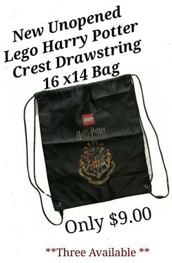 NEW Lego Harry Potter Crest Cinch Sack Drawstring Backpack Book Bag
