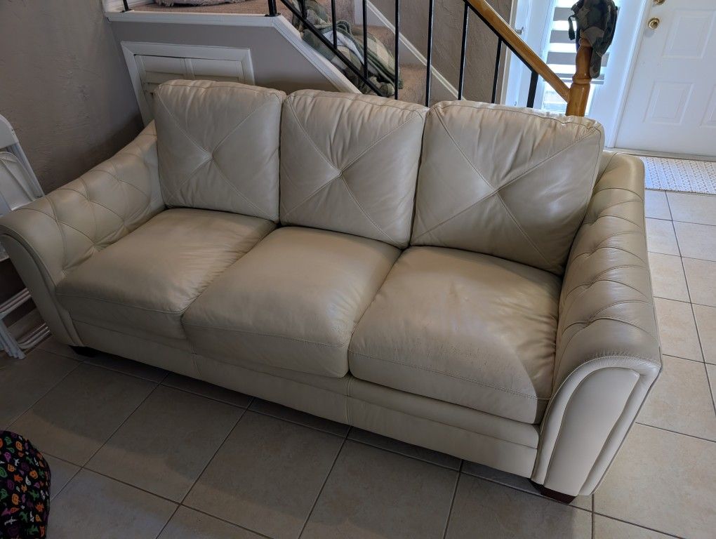 Cindy Crawford Collection Leather Couch