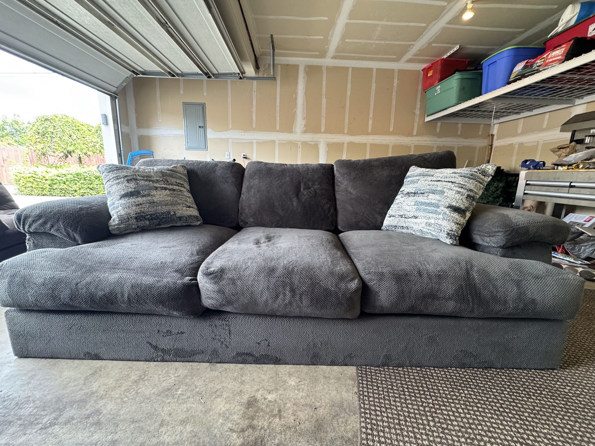 Grey Single Piece Couch