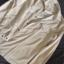 Casual Button Down Corduroy Shacket Jacket