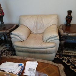 Leather Chair And Ottoman Set For Sale