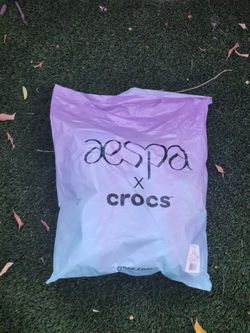 AESPA X CROCS Pink Fuzzy Platform Clogs WOMENS