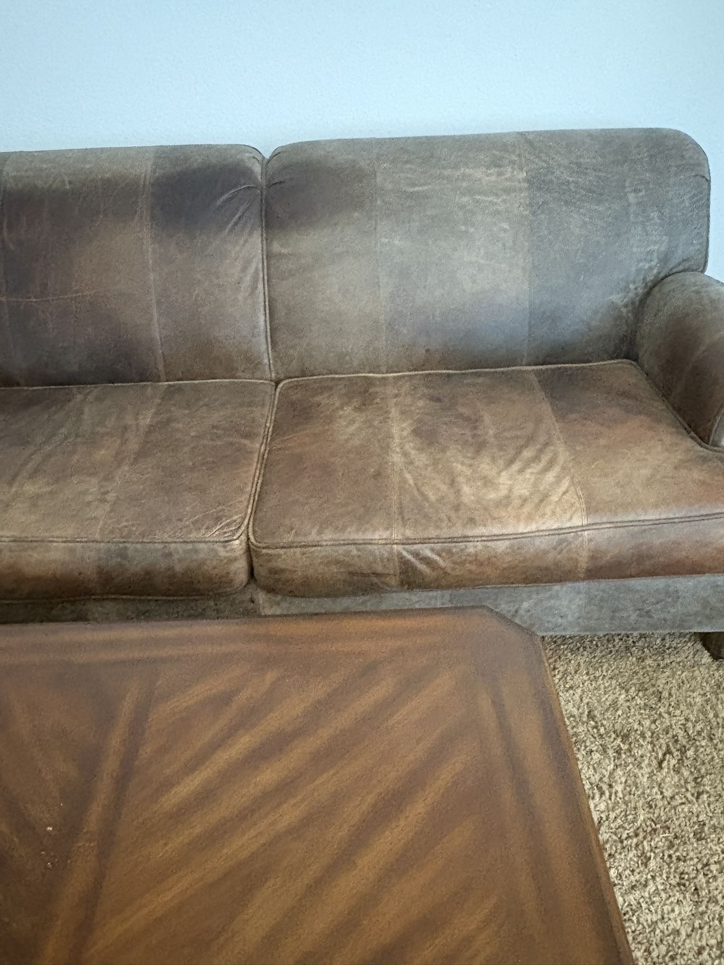 Brown Leather Sofa. FREE