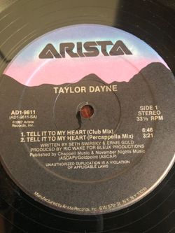 Taylor Dayne - 12” Vinyl - 1987 - Great Condition