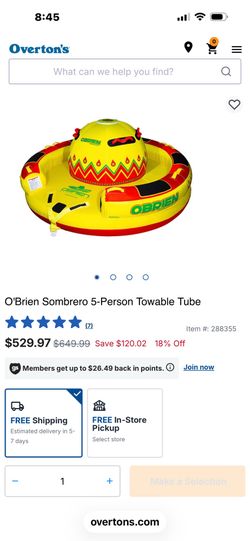 O'Brien Sombrero 5-Person Towable Tube