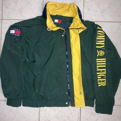 Vintage 1990’s Tommy Hilfiger Flag Spell Out Full Zip Jacket *Rare*