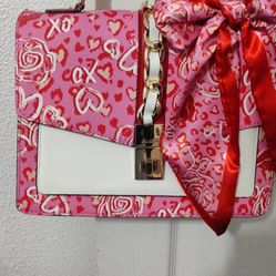 Aldo Pink & White Bag For Women 