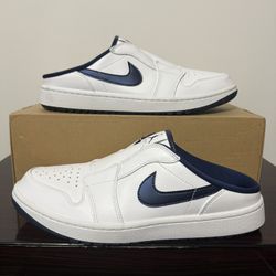 Nike  1 Mule Golf White Midnight Navy FJ1214-103 Men's Size 9.5