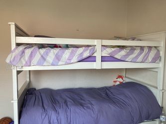 White Wood Bunk Bed Frame