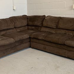2 Piece Sectional / Sofa / Couch Chocolate Brown Bebop By Simons