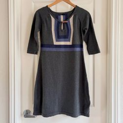 PrAna Yarrah Women’s Cozy Keyhole Sweater Dress, Organic Cotton, Charcoal, Small