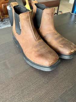 MEN'S RANCHER LEVEL CHELSEA SLIP-ON STEEL-TOE WORK BOOT size 9