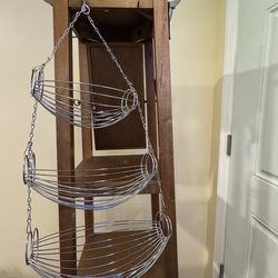 Brand New 3-Tier Chrome Hanging Fruit/Produce Basket