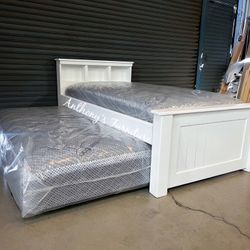 New Twin Bed With Pullout Mattress 
