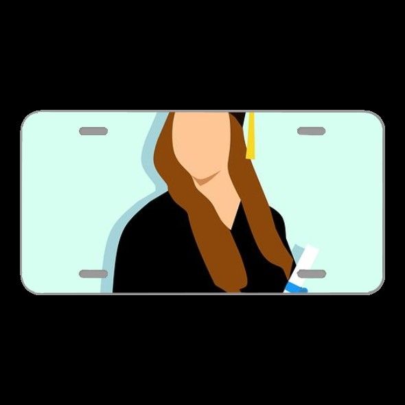 License Plate Novelty Car Front Graduation University Women