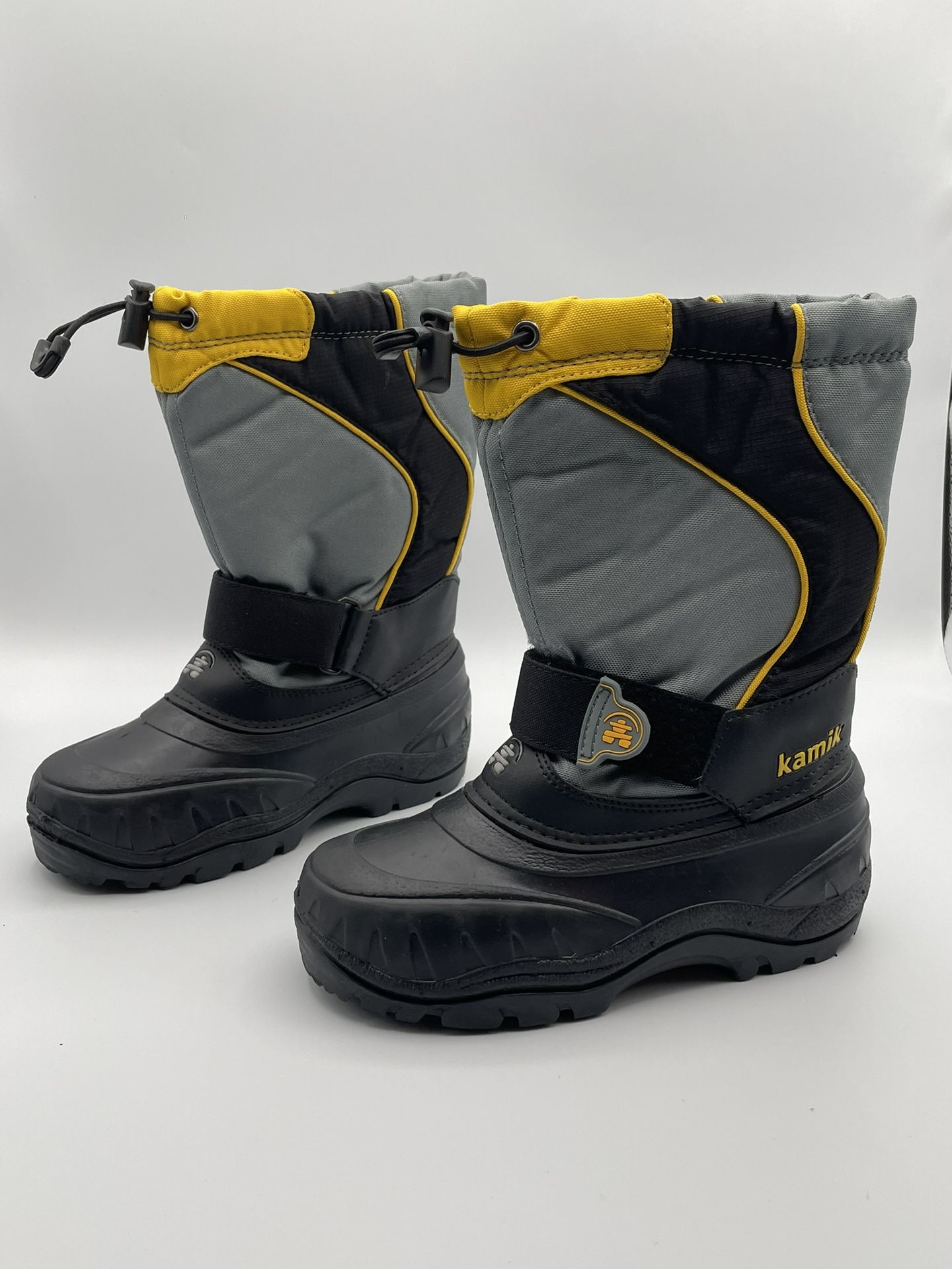 New! Kamik Rain / Snow Boots for Kids. Size 13. Grey and Black. COMFORT RATED to -40°F . Seam-sealed waterproof construction.