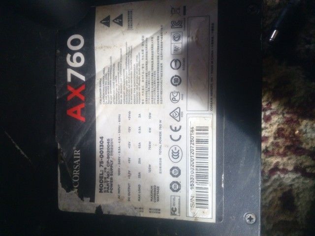 Corsair ax 760 power supply for gaming computer