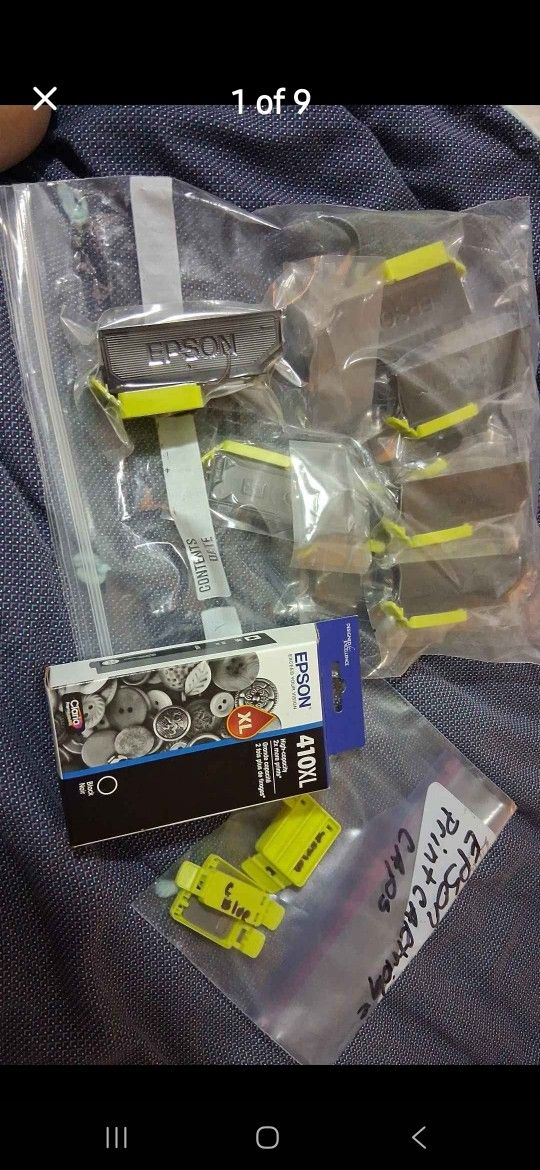 Epson brand 410 print cartridges 4 black, 3 black 410xl, 1 mag. 1 yellow $150 value🙃