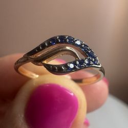 Vintage gold plated Sterling Silver 925 new Ring Spinel , Women's Jewelry Size 7.25