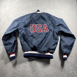 Vintage United States Olympic Training Center Jacket Men’s M Blue 80s NEW#2284