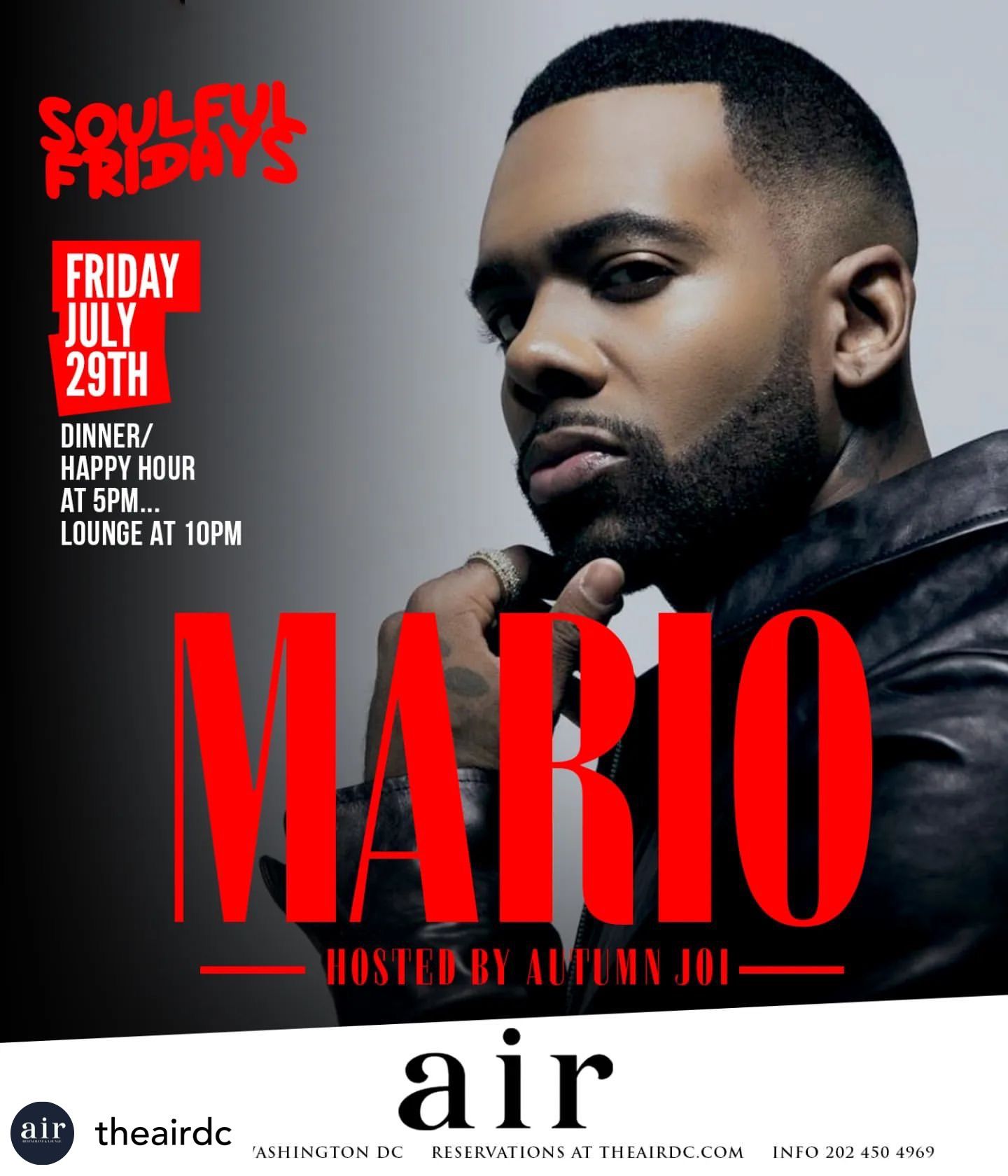 Mario Live Soulful Friday’s DC