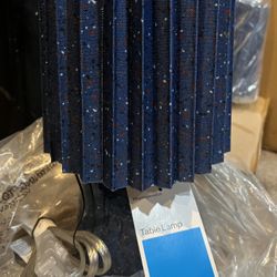 Mini Speckled Blue Ceramic Table Lamp | Lámpara de Mesa Mini de Cerámica Azul con Motas