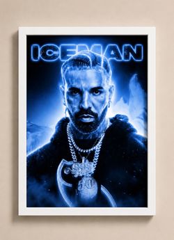 11”x17” Framed Drake 'Iceman' Poster - White Or Black Frame