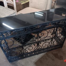 Metal And Marble Entryway Table 