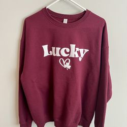 Unisex Size XL “Lucky” Crewneck Sweatshirt, NEW