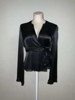 French Connection Satin Wrap Blouse Sz 2